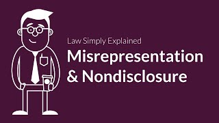 Misrepresentation and Nondisclosure  Contracts  Defenses amp Excuses [upl. by Brott384]