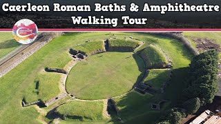 CAERLEON ROMAN BATHS amp AMPHITHEATRE WALES  Walking Tour  Pinned on Places [upl. by Utta]