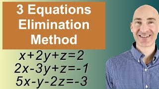 Solving Systems of 3 Equations Elimination [upl. by Manwell979]