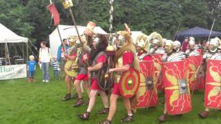 Roman Reenactment at the Amphitheatre in Caerleon Marching In [upl. by Howenstein]