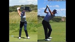 Justin Thomas golf swing  Long Iron faceon amp downtheline July 2017 [upl. by Sansone]