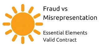 Fraud vs Misrepresentation  Other Essential Elements of a Valid Contract  CA CPT  CS amp CMA [upl. by Dhruv]